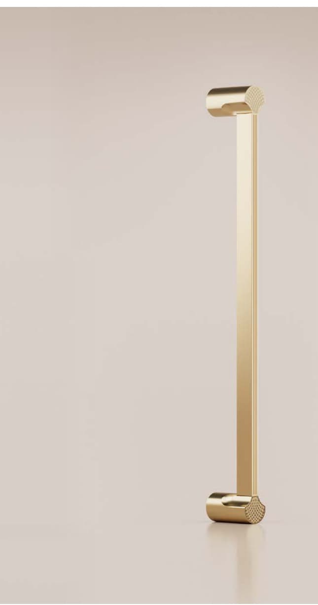 Stangengriffe Gingko Biloba Antique Satin Gold